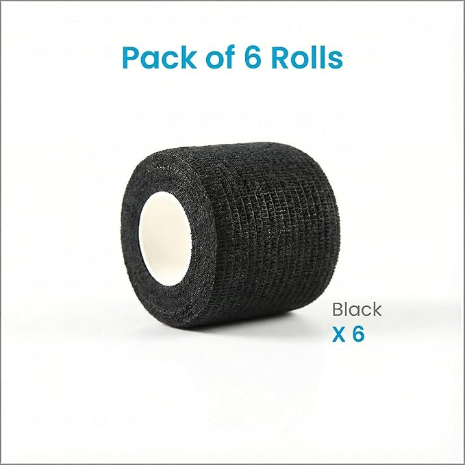 WePet Pet Wrap, Self-Adhesive, Only Sticks to Itself, Non-Woven Tape for Dog Legs, Paws, Wounds, First Aid Cohesive Gauze for Horse, Cat, Bird, Animal, 6 Rolls, 2 Inch, Solid Color