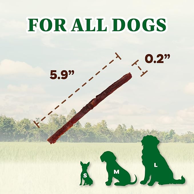 A Freschi srl Buffalo Dog Treats, All-Natural, Hypoallergenic, High Protein, Low Fat, Human Grade Puppy Chews – Healthy Grain-Free Training Treats, 4oz Jerky Strips