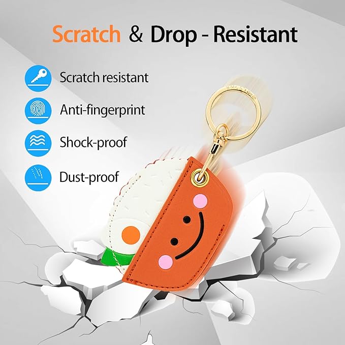 Leather Keychain Case Holder Compatible with Apple AirTag, GPS Airtag Keychain Finder Tracker with Key Ring, Anti-Scratch Protective Air Tag Cover | Leather, GPS, Airtag Keychain, Finder Tracker, with Key Ring, Anti-Scratch