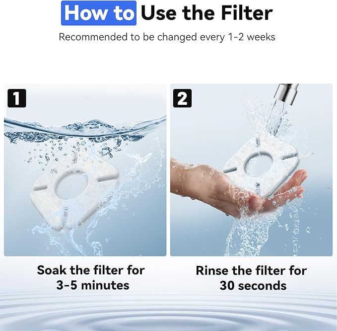 40 Packs Cat Water Fountain Filters Replacement,Compatible with VEKEN® for 67 oz/2L, 85 oz/2.5L, 95 oz/2.5L, 135 oz/4L Automatic Pet Fountain (20Replacement Filters + 20 Pre-Filter Sponges)