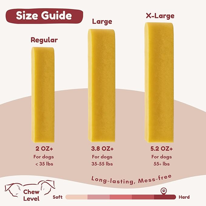 Majestic Pet Himalayan All-Natural Yak Style Cheese Dog Chews Made with 100% Cows Milk- Long Lasting Dental Chew for Dogs - Healthy Pet Treats (Calm & Joint Wellness, Large, 1 Pack