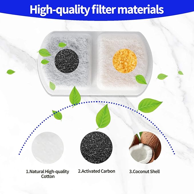 Dog Water Fountain for Large Pets,11L/3G Stainless Steel Fountain Triple Filtration, Great for Large Dogs Cats and Multi-Pet Home (12Set Filters for 11L Automatic Circulating Dog Fountain)