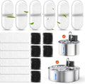 Cat Water Fountain Filter Replacement,18 Pcs(6 Carbon+ 6 Sponge+ 6 Cotton) for Pets Automatic Water Dispenser for Dogs, Compatible with 2.2L/3L/3.2L/3.5L/12L Stainless Steel Cat Fountains