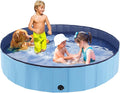 Foldable Dog Pool, Portable Pet Bath Tub and Kiddie Swimming Pool, Collapsible Bathtub for Puppies, Small, Medium and Large Dogs, Cats and Kids, 79 x 12 in, Blue