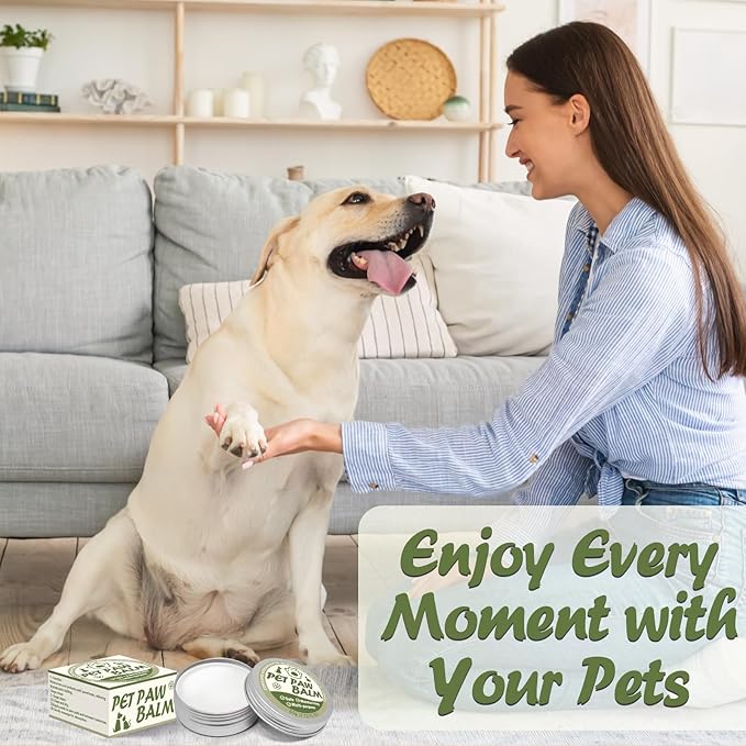 Dog Paw Balm, Paw Moisturizer for Dogs and Cats, Contains Coconut Oil, Nourishing and Moisturizing, Suitable for Dry, Cracked Paws and Noses, 60g