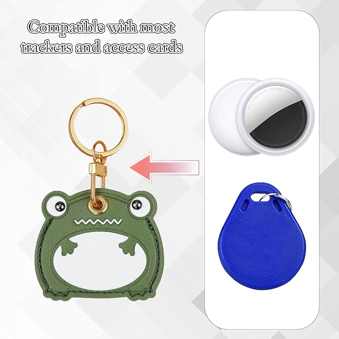 Leather Keychain Case Holder Compatible with Apple AirTag, GPS Airtag Keychain Finder Tracker with Key Ring, Anti-Scratch Protective Air Tag Cover | Leather, GPS, Airtag Keychain, Finder Tracker, with Key Ring, Anti-Scratch