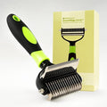 CATTASAURUS Cats & Dogs Grooming Brush for Shedding - 2 in 1 Deshedding Tool and Undercoat Rake for Long and Short Haired Dogs with Double Coat - Dematting Comb and Pet Hair Deshedder Supplies