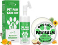 Dog Paw Care Kit, No-Rinse Foam Dog Paw Cleaner with Silicone Brush & Natural Lick-Safe Dog Paw Balm for Heal Dry Cracked Paws & Nose for Dogs & Cats
