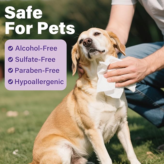 Prime Pets 400pcs Dog Wipes for Paws and Butt, Large Pet Wipes for Dogs, Dog Wipes Cleaning Deodorizing, Hypoallergenic, Puppy Wipes for Grooming Face Fur Body, Lavender Scented