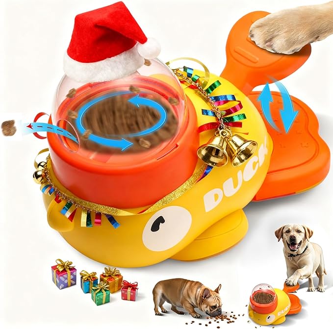 Fanosy Interactive Dog Toys Food Puzzle Slow Feeder, Cat Treat Dispenser Toy Duck-Shaped Enrichment Toy for Small Medium Dogs and Cats, IQ Training and Exercise Small Animal Bowls