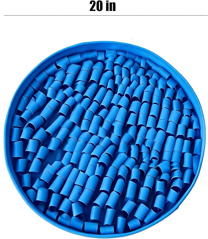 Snuffle Mat for Dogs Large Breed - 20 Inch Round Dog Sniffing Mat with 3 Suction Cups & Non-Slip Base, Slow Feeder Puzzle Toy for Mental Stimulation, Anxiety Relief, Durable Machine Washable (Navy)