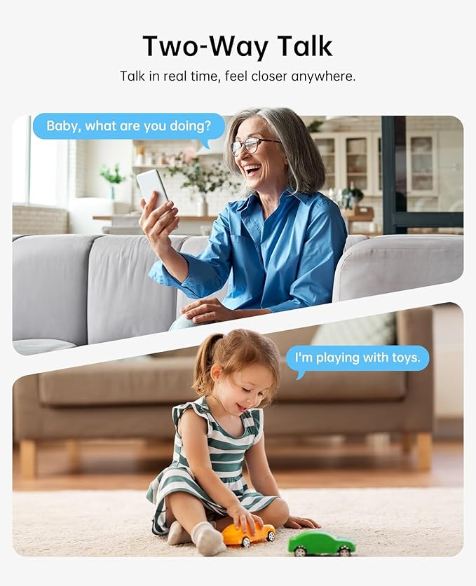 Indoor WiFi Camera, Plug-in Wireless Security Camera with 5MP 3K Video, Pan/Tilt, 2-Way Audio, AI Motion Detection, No Subscription, for Home, Baby & Pet