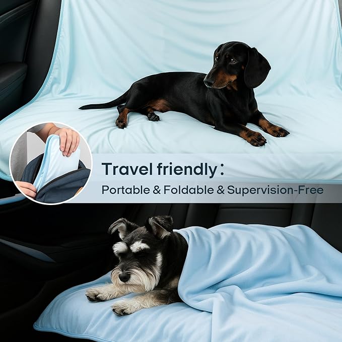 Zonli Premium Cooling Blanket for Dogs-Lightweight Fluffy Pet Throw & Bed Cover,Cooling Mat for Dogs,Cats&Puppies - Breathable,Durable Summer Blanket-Oversized 39"×55" Pet Pad, Machine Washable (Blue)