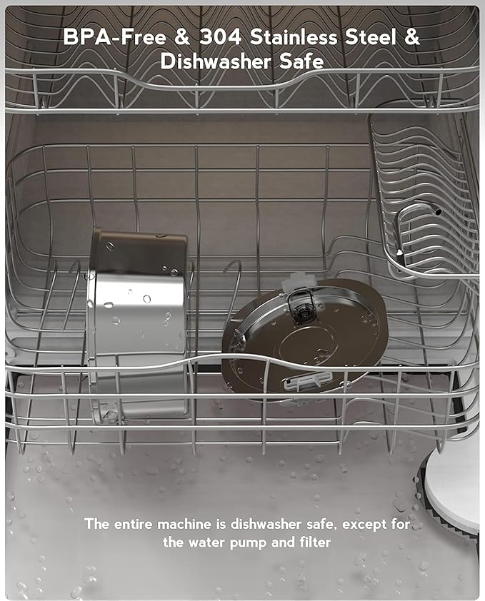 PEKTACO Cat Water Fountain, 3.2L/108oz Stainless Steel Pet Water Fountain for Cats/Dogs Indoor, Dog Drinking Dispenser Metal Kitty Spout with 6 Filters+ 6 Sponges