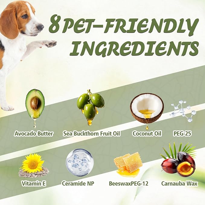 Dog Paw Balm, Paw Moisturizer for Dogs and Cats, Contains Coconut Oil, Nourishing and Moisturizing, Suitable for Dry, Cracked Paws and Noses, 60g