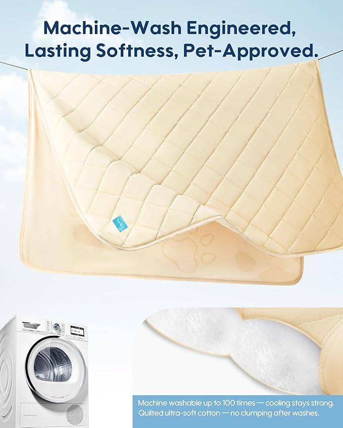 KASBAH Dog Cooling Blanket & Mat, Waterproof Pet Blankets for Couch, Bed and Car Seat, Washable Reversible Dog Blanket Throw (Cool & Warm), Q-MAX >0.5, 28 x 40 Inch