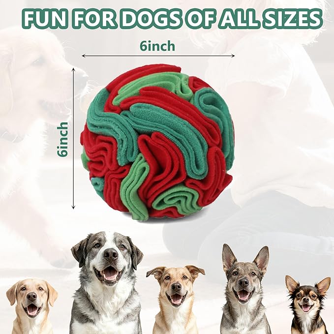 Snuffle Ball for Dogs - Interactive Dog Toys to Keep Them Busy, Dog Puzzle Toy with Soft Fabric for Small, Medium, Large Dogs Daily Companionship, Training Reward Gift