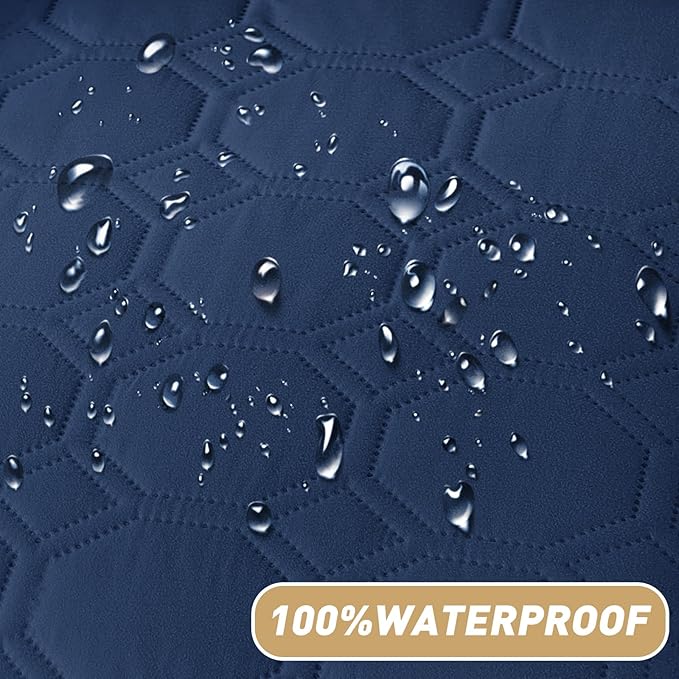 ZNSAYOTX Ultimate Cozy Blankets (68"x82") 100% Waterproof Bed Mat Blanket for Dog Pets,Couch Sofa Protector with Non-Slip Back Washable Durable, Pee Scratch Proof Easy to Clean (Navy Blue)