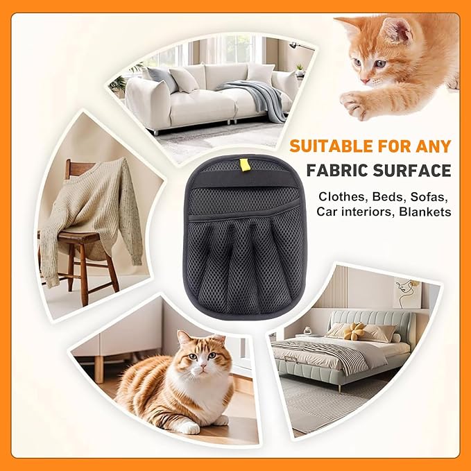 Pet Hair Removal Glove for Dogs & Cats,Reusable Electrostatic Pet Hair Remover Gloves,Magic Brush Pet Hair Removal Tool for Furniture,Couch,Car Seats,Clothing(2Pcs)