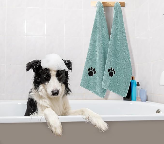 Microfiber Dog Towels for Drying Dogs, Super Absorbent and Soft Pet Grooming Towel, 40 Inch X 23.6 Inch, Perfect for Large, Medium or Small Dogs, Lake Blue