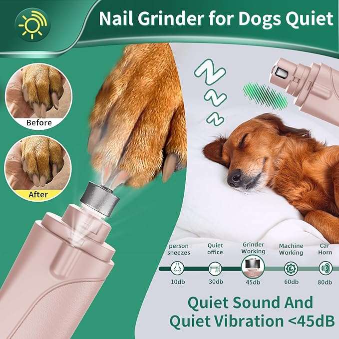 2 in 1 Dog Nail Clippers & Cat Nail Clippers Trimmers for Large Medium Small Dogs Cats Claw Trimmer Quick Sensor and Safety Guard USB Rechargeable Dogs Nail Trimmer with Catcher & 2 LED Lights