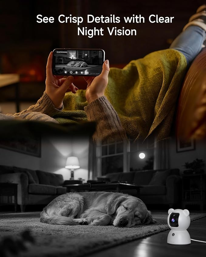 2 Pack 2.5K Cameras for Home Security, Non-Subscription AI Human/Pet/Crying Detection, 4MP Dog/Cat/Pet Camera Indoor with Phone App, Pan Tilt 2.4G WiFi Indoor Cameras, IR Night Vision, 2-Way Audio