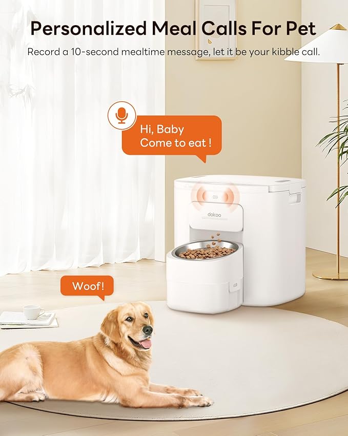 15L Automatic Dog Feeder for Large Breed, 2026 Vacuum-Sealed Storage Airtight 100% Freshness Timed Auto Dog Food Dispenser, Anti-Blockage, Support up to 0.86in Dry Pet Food, Stainless Steel Bowl