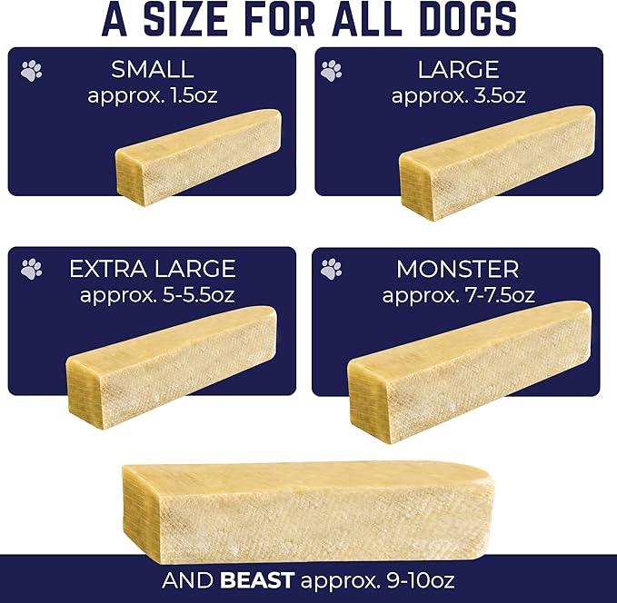 Devil Dog Pet Co. Himalayan Yak Cheese Dog Chews, Small - 4 Pack, 100% Natural & Healthy, Lactose-Free, Long-Lasting Dog Treats, Premium Yak Milk Chew Bones for Dogs
