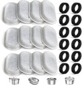 Cat Water Fountain Filter Compatible with Stainless Steel Dispenser, Efficient Filtration with Coconut Shell Activated Carbon and Fresh Water (12 Filters+12 Sponges)