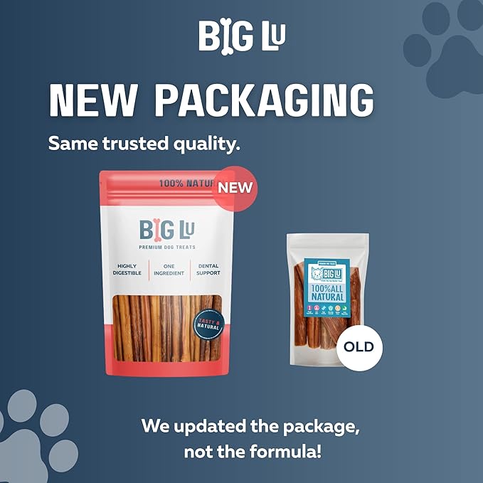 Big Lu - 6-Inch Stuffed Beef Jerky Sticks, 10 Count, Premium All-Natural Gullet Chews, High-Protein, Easily Digestible, Supports Dental Health and Joint Mobility