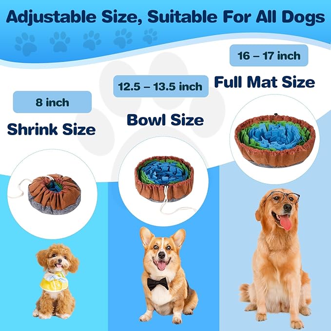 Snuffle Mat for Dogs - Boredom Relief Dog Lick Mat, Dog Educational Toys, Portable for Indoor & Outdoor Use, Encourages Natural Foraging Skills for Cats, Rabbits & Dogs（Brown Green