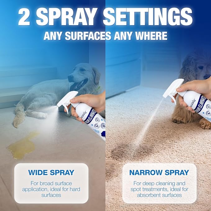 Pet Odor Eliminator, Odor Remover and Pet Spray Fragrance Free Colorless 16.9oz Spray, Safe Highly Effective Carpet and Cat Litter Deodorizer for Dogs and Cats (16.9 FL Oz（Pack of 1）)