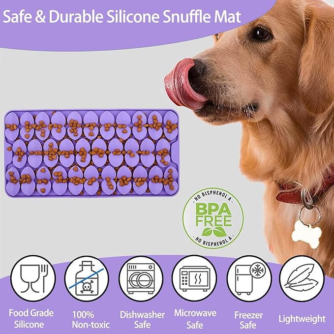 Medium Silicone Snuffle Mat for Dogs, Dog Lick Mat Slow Feeder for Slow Eating,Suction Cups Snuffle Mat for Dogs Large Breed Training Smell,Encourages Natural Foraging Skill,Sniffing