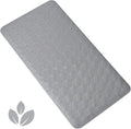 WRISIN Bathtub Mat Non Slip with Suction Cups - 100% Rubber Bathroom Mat Textured for Bath Tub Shower Safety - Soft on Touch - BPA/PVC Free - Pet Dog Bath Mat - Machine Washable - 17 × 35 Inch（Gray）