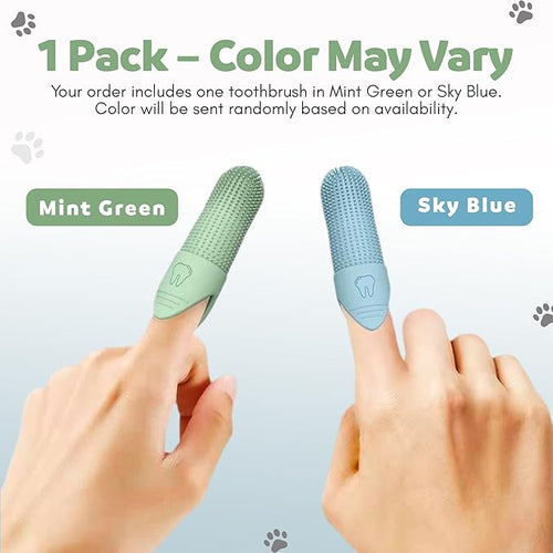 1-Pack Dog Finger Toothbrush for Dogs and Cats, Soft Silicone Finger Tooth Brushing for Dogs, Puppy Dental Care, Finger Dog Toothbrush for Small and Large Breeds