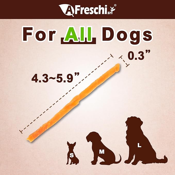 Afreschi Soft Chicken Dog Treats, All Natural, High-Protein, Healthy & Easily Digestible, Grain-Free Puppy Chews, Human Grade Training & Rewards Dog Snacks, Chicken Breast Strips, 16 oz Pack