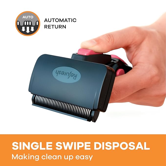 Deshedding Dog Brush for Long Hair (Medium,Pink) – Gentle Deshedding tool for Dogs & Cats – Reduces shedding, without damaging topcoat. Removes Loose Fur & Dead Undercoat.