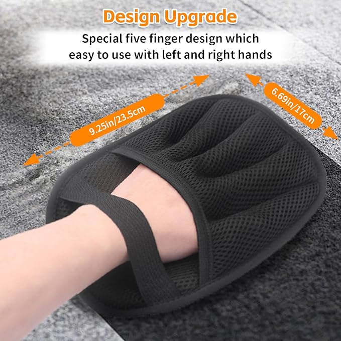Newly Upgraded Five-Finger Electrostatic Pet Hair Remover Glove for Cats & Dogs Reusable Pet Hair Remover Tool for Clothing, Couch, Carpet, Furniture, Car Seat 3