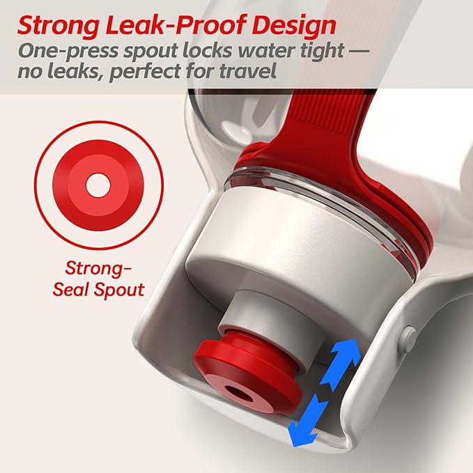 Portable Dog Water Bottle – 19 oz, Exclusive Latest Large Wide-Mouth Folding Design, Durable Handle Strap, Food-Grade Plastic, Ideal for Walking, Hiking & Outdoor Travel（Light brown）