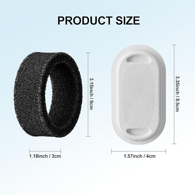 Cat Water Fountain Filters, 16 Pack Cat Fountain Replacement Filters for Stainless Steel 84oz/2.5L Adjustable Water Flow Pet Fountains (8 Filters&8 Sponges)