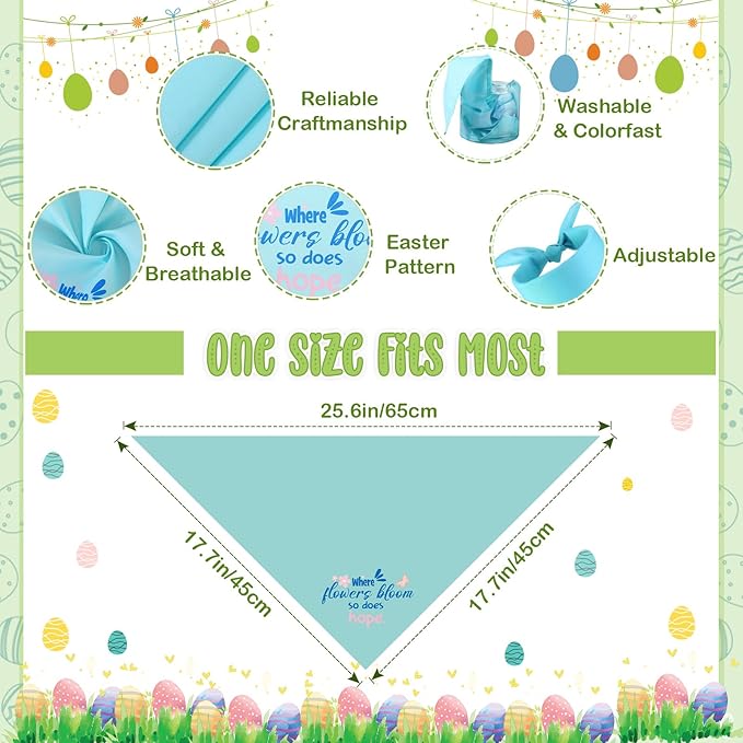 100 Pcs Easter Dog Bandana Bulk with Sayings Pet Triangle Scarf Bibs Washable Puppy Kerchief Adjustable Grooming Supplies for Small Medium Large Dog Cat Costume Accessories