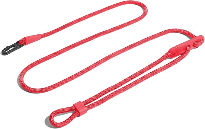Neon Coral 4-in-1 Hands-Free Dog Leash – Adjustable for Crossbody, Waist, Long Leash, or Tether Use – Stylish, Lightweight, and Comfortable for Everyday Walks