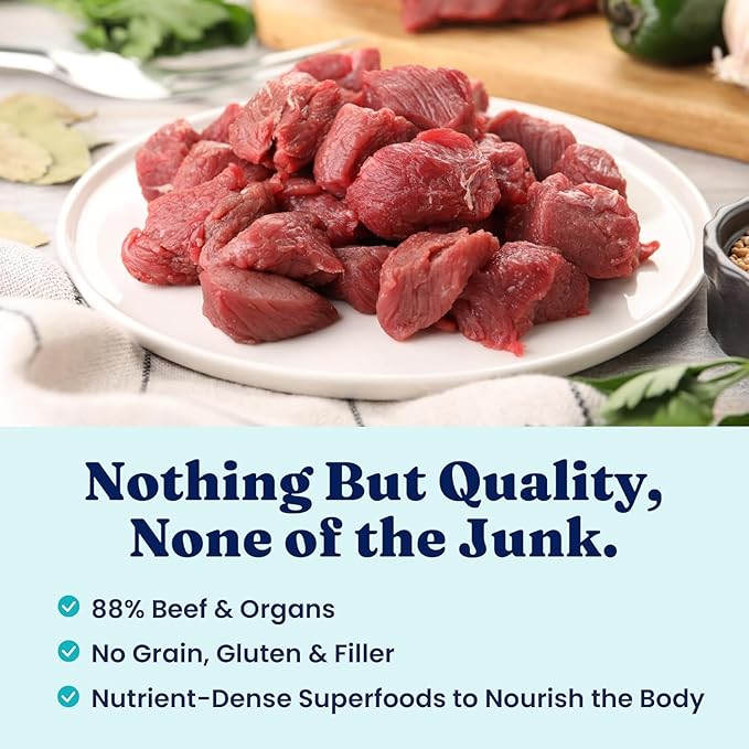 Solid Gold Freeze Dried Dog Food - W/Real Beef, Pumpkin & Superfoods - Freeze Dried Raw Dog Food Toppers for Picky Eaters to Serve as a Nutrient-Dense Meal Topper or High Protein Treats - 12oz