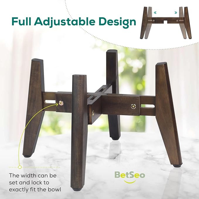 2Pack - Dog Bowl Stand for Water/Food - Adjust with Lock - Dog Water Fountain Holder, Elevates Pet Food and Water Feeder Bowls (Bowl not Included) (2 Pack - (Height 10.4in Width 8-11.5 in)