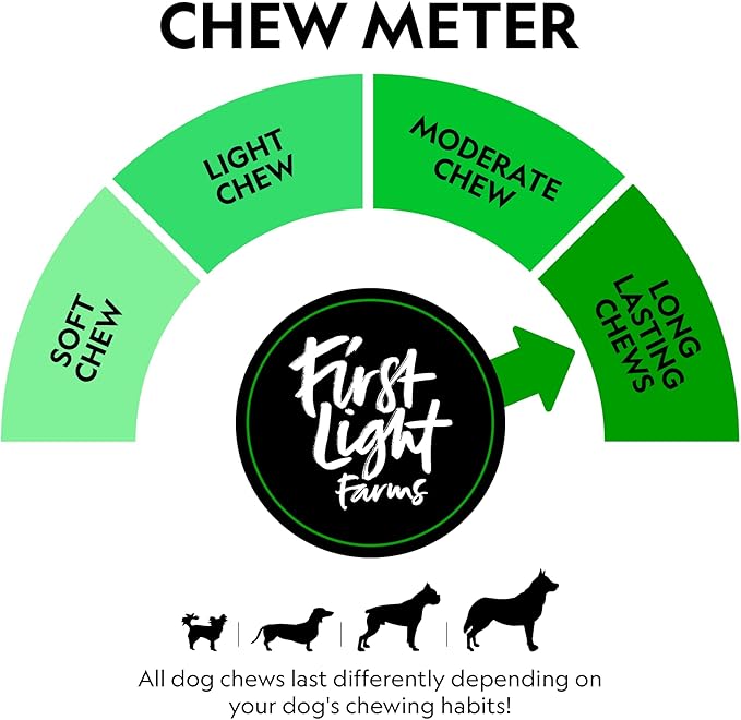 First Light Farms Venison Marrow Bones for Dogs | Long Lasting Chews | 3 Pack Natural Dog Chews for Teeth, Joint Health, and Mental Stimulation | Rawhide Free | Safe & Healthy Treats | 5.2 Inch