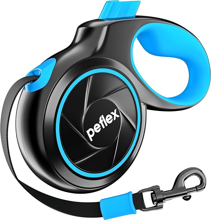 16.4 ft Retractable Dog Leash – Heavy Duty Dog Retractable Leash with Strong Nylon Tape - 360° Tangle-Free Design for Small Medium & Large Dogs up to 100 lbs – One-Click Lock - Ergonomic Comfort Grip