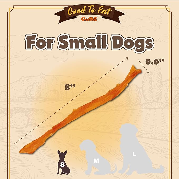 Gootoe Turkey Tendons for Dogs – All-Natural, Hypoallergenic Dog Treats, Rawhide Alternative, Long Lasting Puppy Chews, Healthy Dog Treats for Small Breeds, Strips, 16 oz Pack (1 lb)