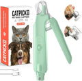 2-in-1 Dog & Cat Nail Clipper with Grinder - Dual Highlight LED Reduce Over-Trimming, Long Battery Cordless USB-C Rechargeable, Safety Lock & Catcher Cap, Quiet Home Grooming for Small Large Pets