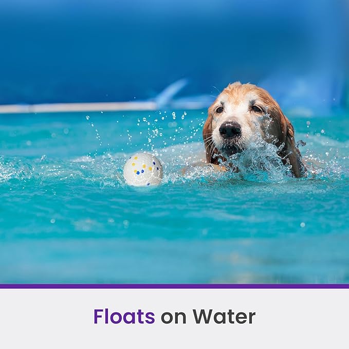 4 Pack Bouncy Dog Balls, 3'' Indestructible Dog Toys for Aggressive Chewers, Outdoor Jolly Tennis Balls for Dogs, Durable Interactive Floating Fetch Toy, Blue Orange