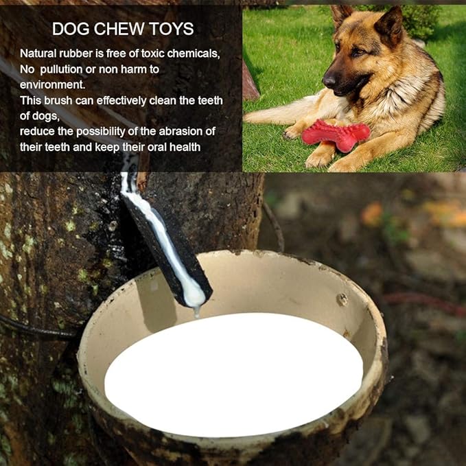 German Shepherd Dog Chew Toys for Aggressive Chewers,Indestructible Beef Flavored Tough Durable Dog Bone Toy Natural Rubber Teeth Cleaning Chews for Large/Medium Dogs